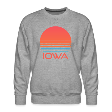Premium Iowa Sweatshirt - Retro 80s Men's Sweatshirt - heather grey