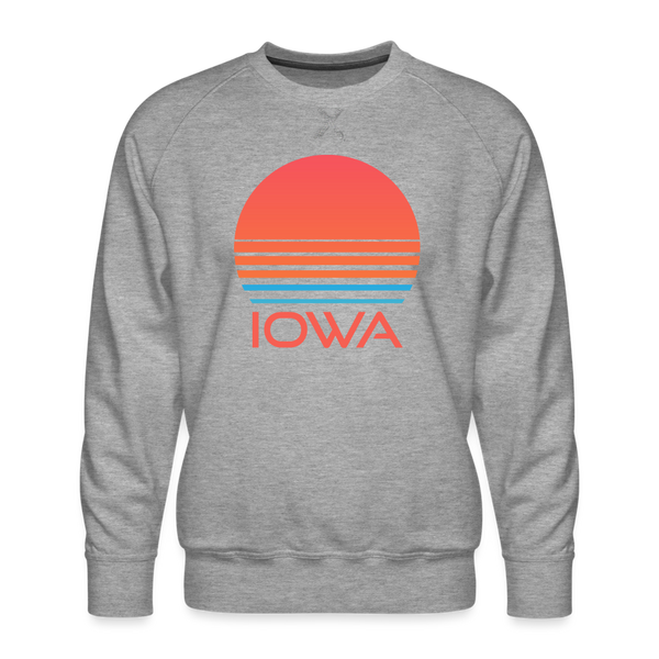 Premium Iowa Sweatshirt - Retro 80s Men's Sweatshirt - heather grey
