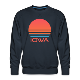 Premium Iowa Sweatshirt - Retro 80s Men's Sweatshirt - navy