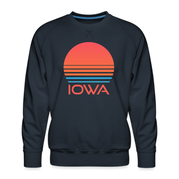 Premium Iowa Sweatshirt - Retro 80s Men's Sweatshirt - navy