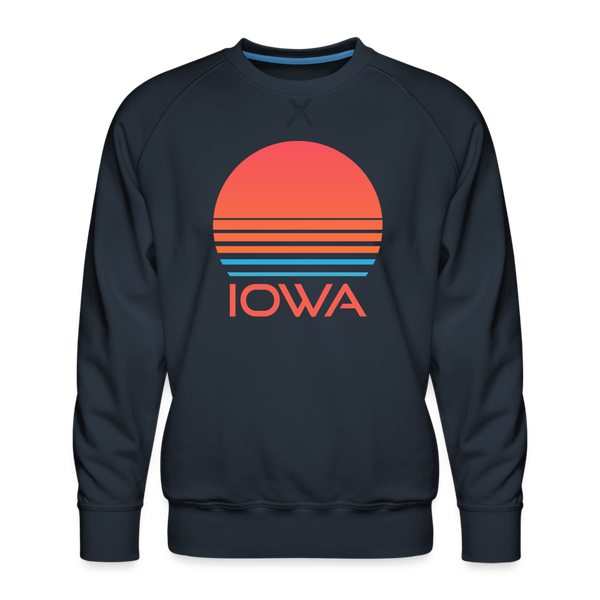 Premium Iowa Sweatshirt - Retro 80s Men's Sweatshirt - navy