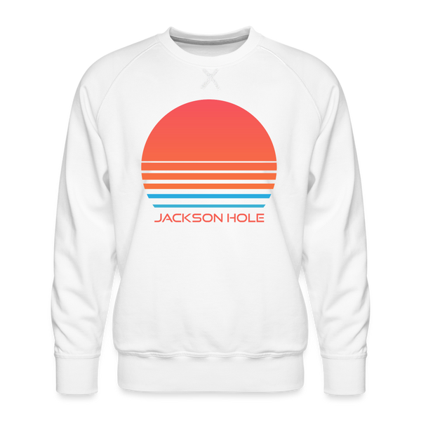 Premium Jackson Hole Sweatshirt - Retro 80s Men's Wyoming Sweatshirt - white