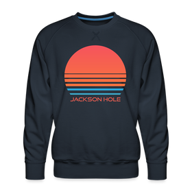 Premium Jackson Hole Sweatshirt - Retro 80s Men's Wyoming Sweatshirt - navy