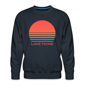 Premium Lake Tahoe Sweatshirt - Retro 80s Men's California Sweatshirt - navy