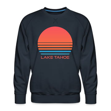 Premium Lake Tahoe Sweatshirt - Retro 80s Men's California Sweatshirt - navy