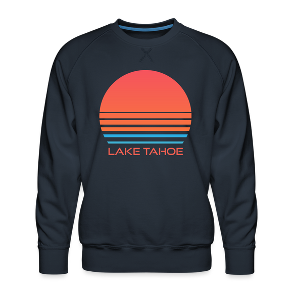 Premium Lake Tahoe Sweatshirt - Retro 80s Men's California Sweatshirt - navy