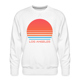 Premium Los Angeles Sweatshirt - Retro 80s Men's California Sweatshirt - white