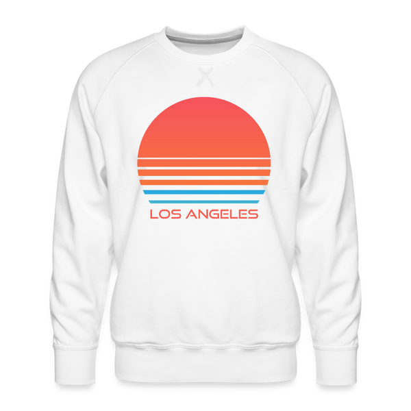 Premium Los Angeles Sweatshirt - Retro 80s Men's California Sweatshirt - white