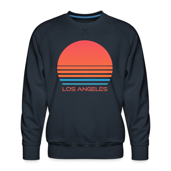 Premium Los Angeles Sweatshirt - Retro 80s Men's California Sweatshirt - navy