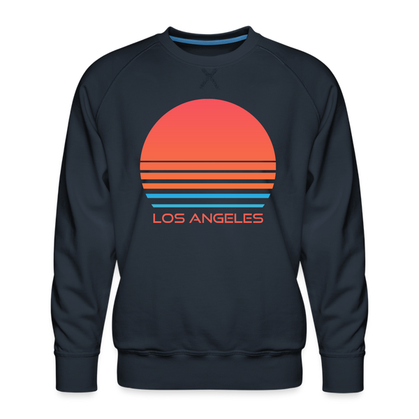 Premium Los Angeles Sweatshirt - Retro 80s Men's California Sweatshirt - navy