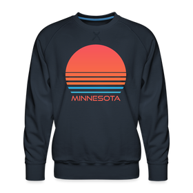 Premium Minnesota Sweatshirt - Retro 80s Men's Sweatshirt - navy