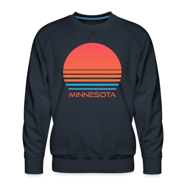Premium Minnesota Sweatshirt - Retro 80s Men's Sweatshirt - navy