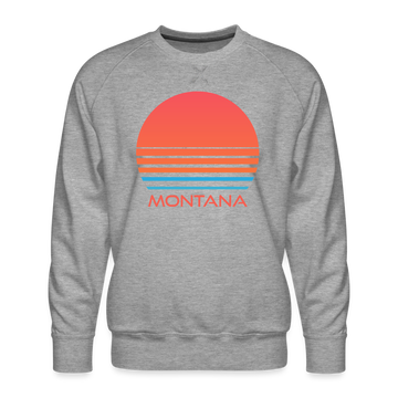 Premium Montana Sweatshirt - Retro 80s Men's Sweatshirt - heather grey
