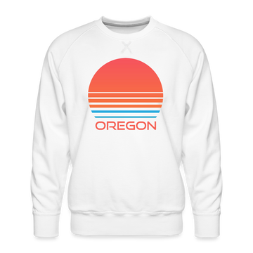 Premium Oregon Sweatshirt - Retro 80s Men's Sweatshirt - white