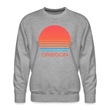 Premium Oregon Sweatshirt - Retro 80s Men's Sweatshirt - heather grey