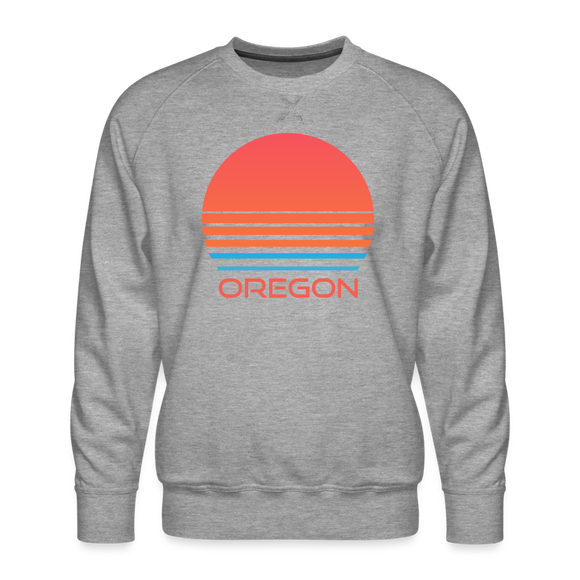 Premium Oregon Sweatshirt - Retro 80s Men's Sweatshirt - heather grey