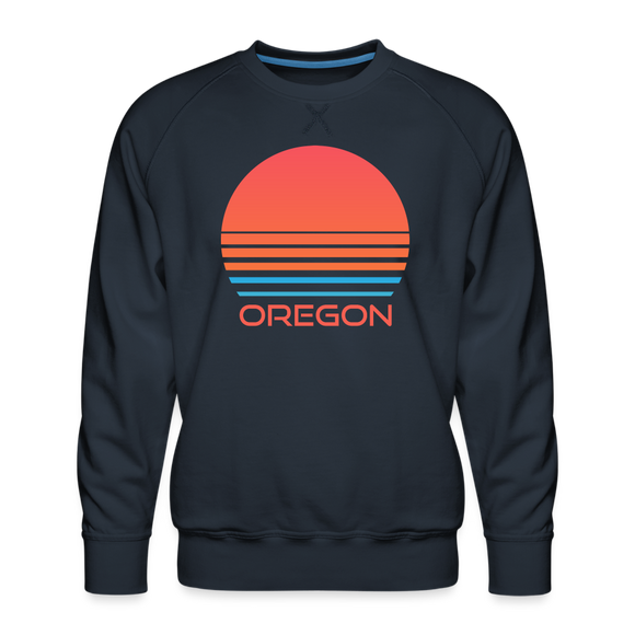 Premium Oregon Sweatshirt - Retro 80s Men's Sweatshirt - navy