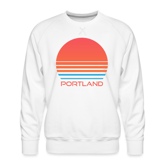 Premium Portland Sweatshirt - Retro 80s Men's Oregon Sweatshirt - white