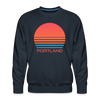 Premium Portland Sweatshirt - Retro 80s Men's Oregon Sweatshirt - navy