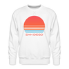 Premium San Diego Sweatshirt - Retro 80s Men's California Sweatshirt - white