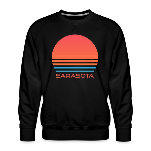 Premium Sarasota Sweatshirt - Retro 80s Men's Florida Sweatshirt - black