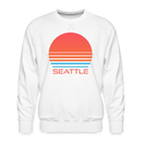 Premium Seattle Sweatshirt - Retro 80s Men's Washington Sweatshirt - white