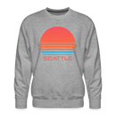 Premium Seattle Sweatshirt - Retro 80s Men's Washington Sweatshirt - heather grey