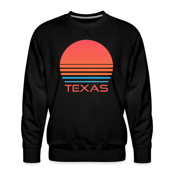 Premium Texas Sweatshirt - Retro 80s Men's Sweatshirt - black