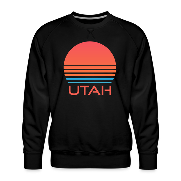 Premium Utah Sweatshirt - Retro 80s Men's Sweatshirt - black