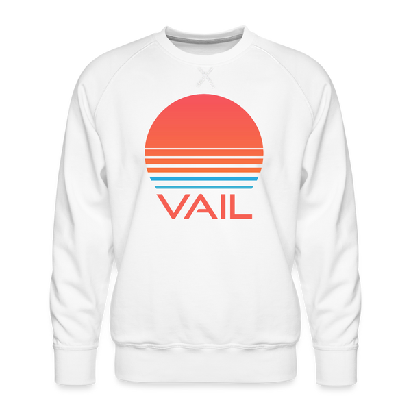 Premium Vail Sweatshirt - Retro 80s Men's Colorado Sweatshirt - white