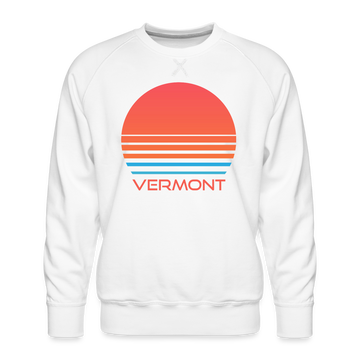 Premium Vermont Sweatshirt - Retro 80s Men's Sweatshirt - white
