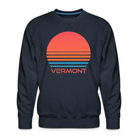 Premium Vermont Sweatshirt - Retro 80s Men's Sweatshirt - navy