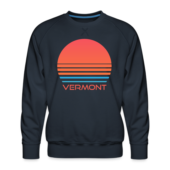 Premium Vermont Sweatshirt - Retro 80s Men's Sweatshirt - navy