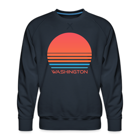 Premium Washington Sweatshirt - Retro 80s Men's Sweatshirt - navy