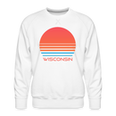 Premium Wisconsin Sweatshirt - Retro 80s Men's Sweatshirt - white
