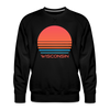 Premium Wisconsin Sweatshirt - Retro 80s Men's Sweatshirt - black