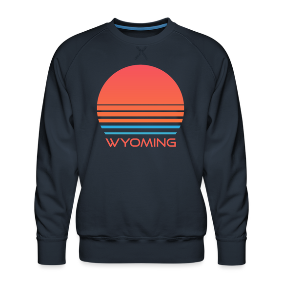 Premium Wyoming Sweatshirt - Retro 80s Men's Sweatshirt - navy