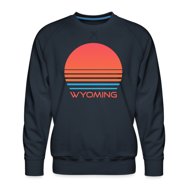 Premium Wyoming Sweatshirt - Retro 80s Men's Sweatshirt - navy