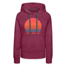 Premium Women's Atlanta, Georgia Hoodie - Retro 80s - burgundy