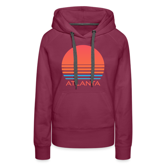Premium Women's Atlanta, Georgia Hoodie - Retro 80s - burgundy