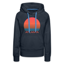Premium Women's Atlanta, Georgia Hoodie - Retro 80s - navy