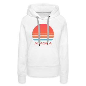 Premium Women's - Retro 80s Alaska Hoodie - white