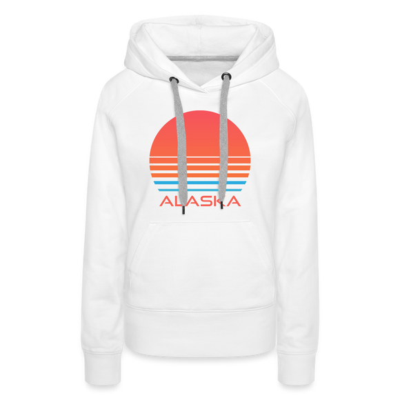 Premium Women's - Retro 80s Alaska Hoodie - white