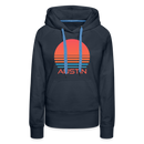 Premium Women's Austin, Texas Hoodie - Retro 80s - navy
