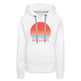 Premium Women's Boulder, Colorado Hoodie - Retro 80s - white