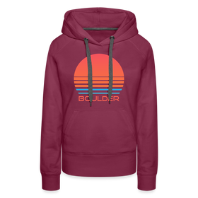 Premium Women's Boulder, Colorado Hoodie - Retro 80s - burgundy
