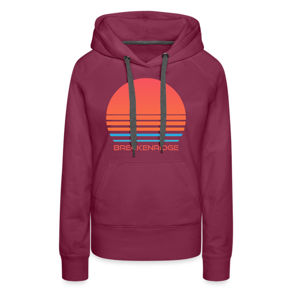 Premium Women's Breckenridge, Colorado Hoodie - Retro 80s - burgundy