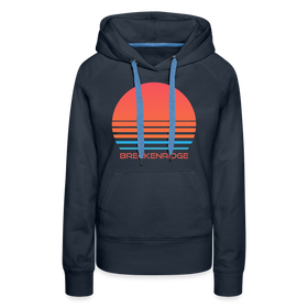 Premium Women's Breckenridge, Colorado Hoodie - Retro 80s - navy