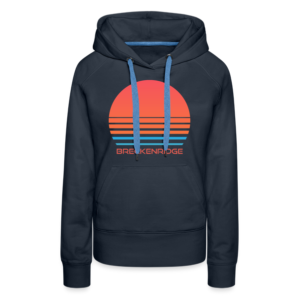 Premium Women's Breckenridge, Colorado Hoodie - Retro 80s - navy