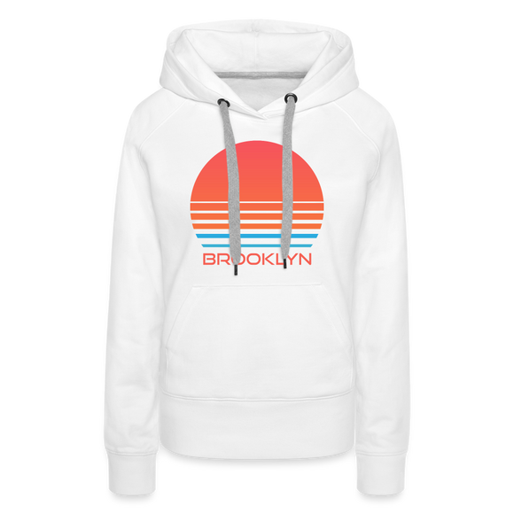 Premium Women's Brooklyn, New York Hoodie - Retro 80s - white